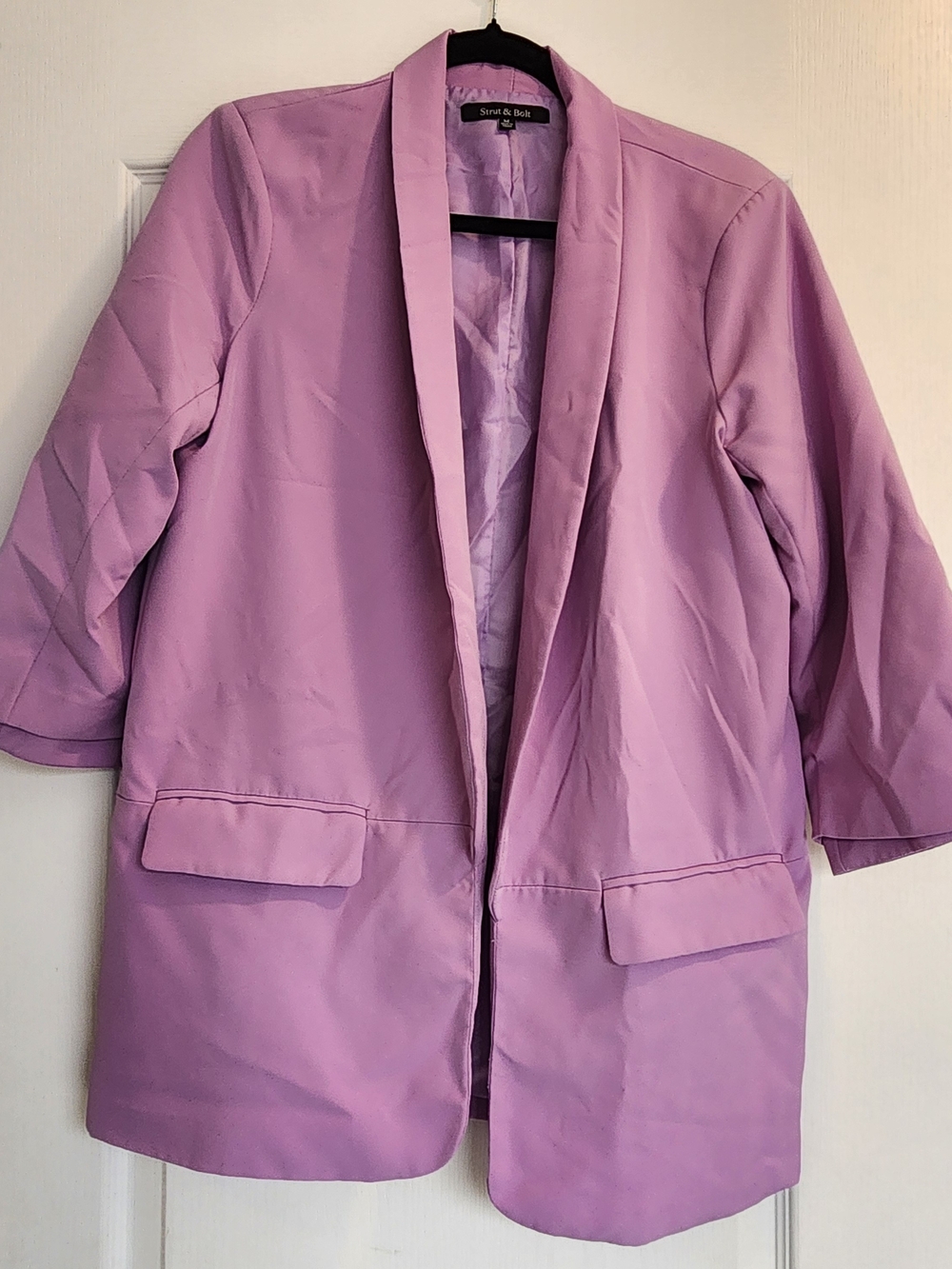 Strut & Bolt Lilac Open-Front Blazer Jacket M Euc